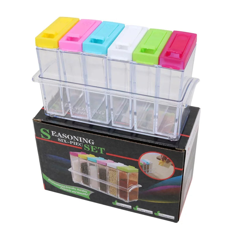 6 Color Spice Jar Set