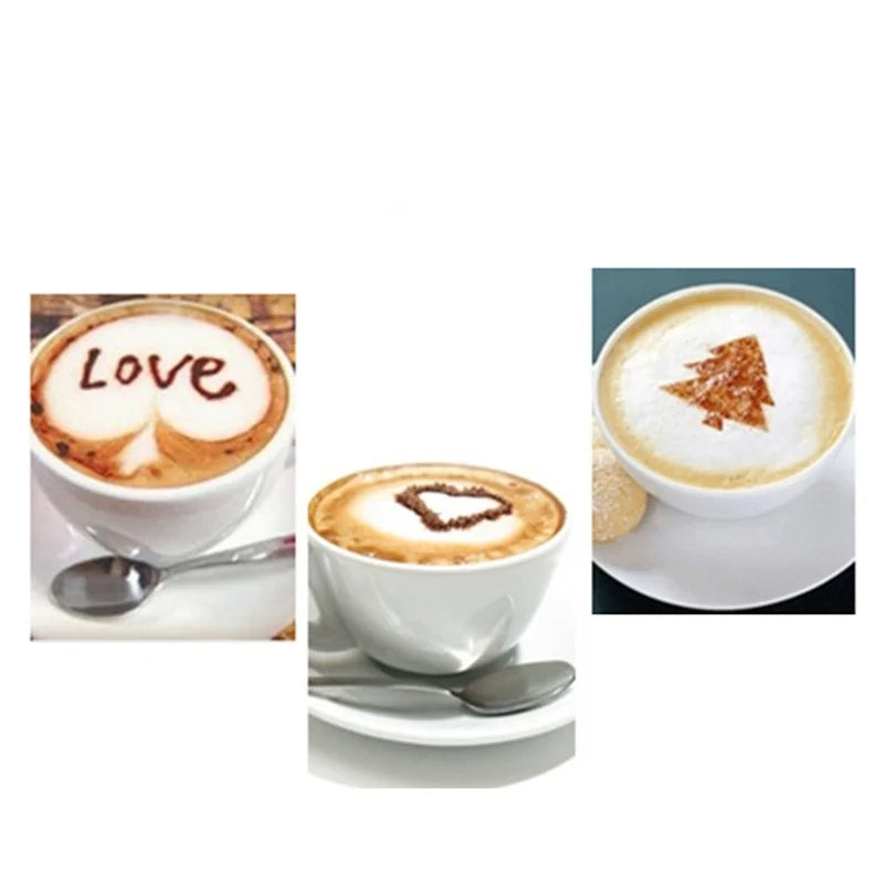 New 16 Pcs Pack Coffee Stencils molds chocolate filling cupcake barista decoration
