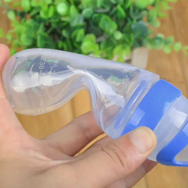Silicone Baby Feeding Bottle with Spoon Feeder