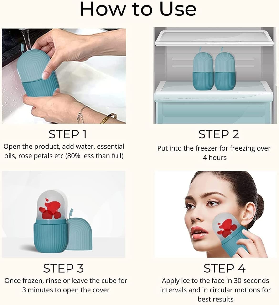 Ice Face Roller Reduce Acne Instant Face Brighten Roll Ball Mold