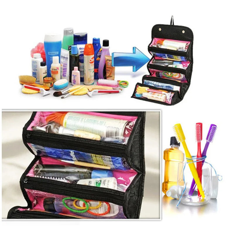 Roll N Go Travel Cosmetic Bag, Easy Roll Up