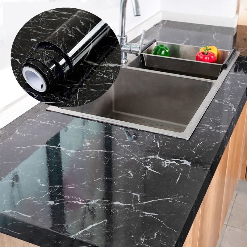 Black Marble Paper Sticker