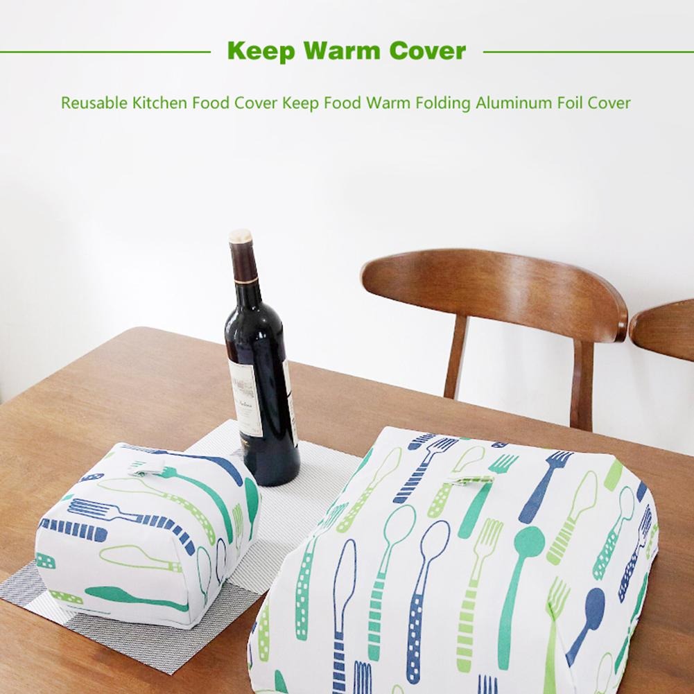 2 PC Foldable Insulated Food Dish Cover (Random Color)