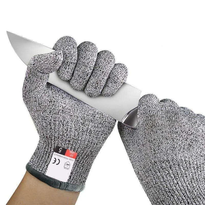 Pack of 3 Pair / Grade 5 Cut Resistant Gloves, Scratch Resistant HPPE Glass Cutting Safety Protection for Gardeners