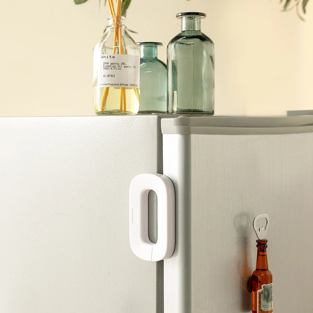 Child Safety Refrigerator Lock, Heavy Duty Cabinet Lock, One-Way Anti-Pinch Door Lock