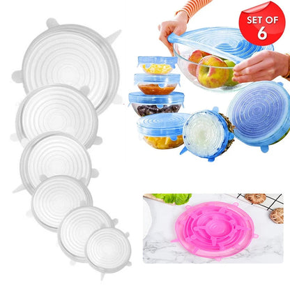 6Pcs Silicone lids Cover