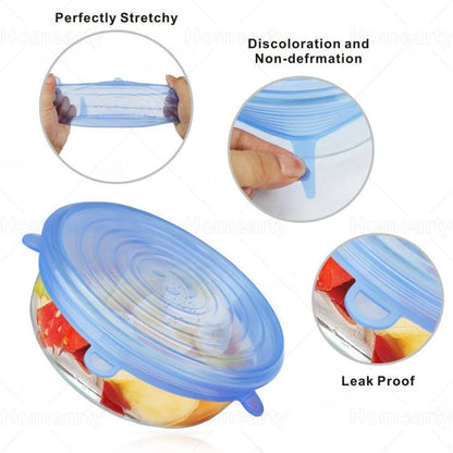 6Pcs Silicone lids Cover