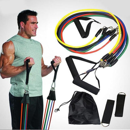 11Pcs Portable Resistance Bands Set with Door Anchor, Physical Therapy Keep Fit Exercise Bands with Handles