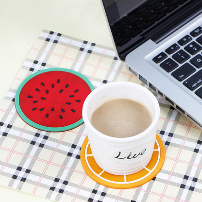 3 PC Silicone Fruit Cup Mat Coaster Insulation Pad