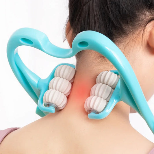 6-wheel Neck Massager Plastic Pressure Point Therapy Neck Massage Tools Neck Massage Relieve Hand/Waist/Legs Roller Massage Tool