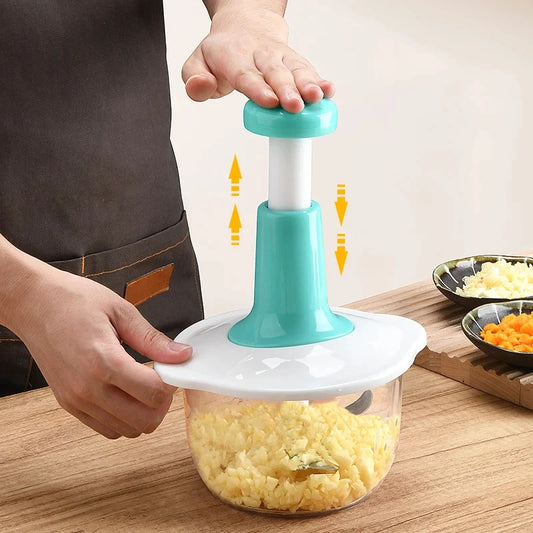 2 Liter Large manual press type vegetable cutter household multi-functional cooking machine mincing machine