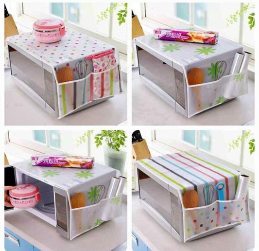 Microwave Oven Cover With Storage Pockets