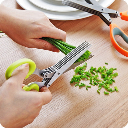 Multipurpose 5 Layers Stainless Steel Blades Vegetables Cutting Scissors