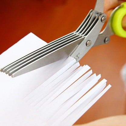 Multipurpose 5 Layers Stainless Steel Blades Vegetables Cutting Scissors